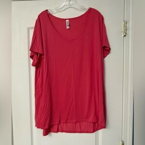 LuLaRoe Vibrant Pink Short Sleeve Top